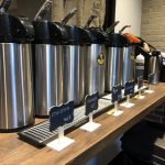 Coffee dispensers at one of the best coffee shops in Winston-Salem