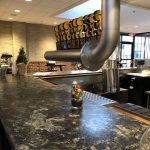 Beer taps above a bar