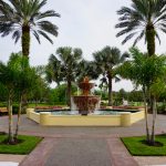 fountain with palm trees surrounding it for the Club Wyndham Bonnet Creek Review