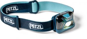 Blue two-toned PETZL Headland turned on