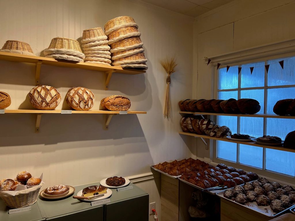 variety of breads and pastries on display