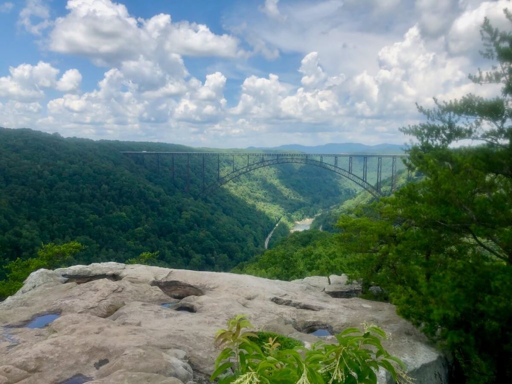 bridge spanning a gorge in one of the states in the southeast