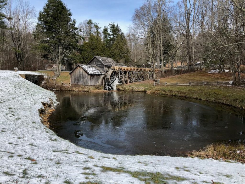 Mabry Mill across a pond