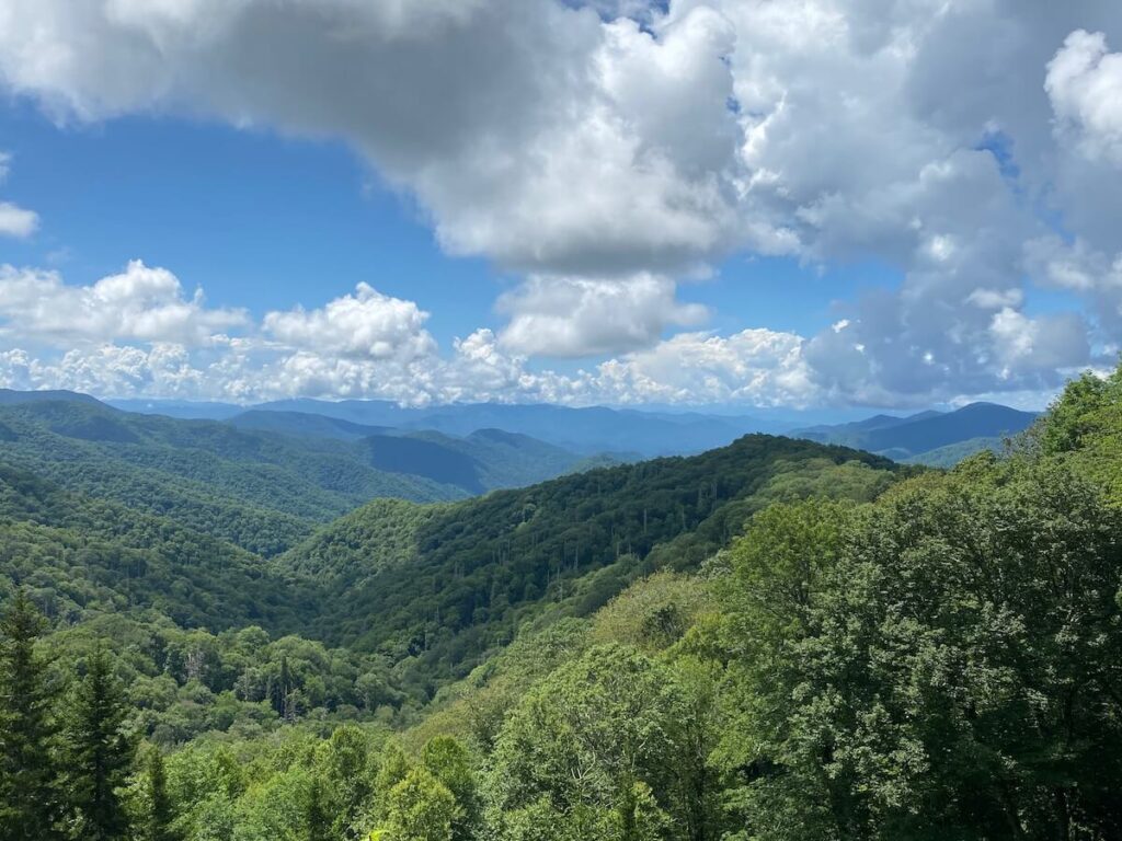 Long range view of the Blue Ridge Mountains.