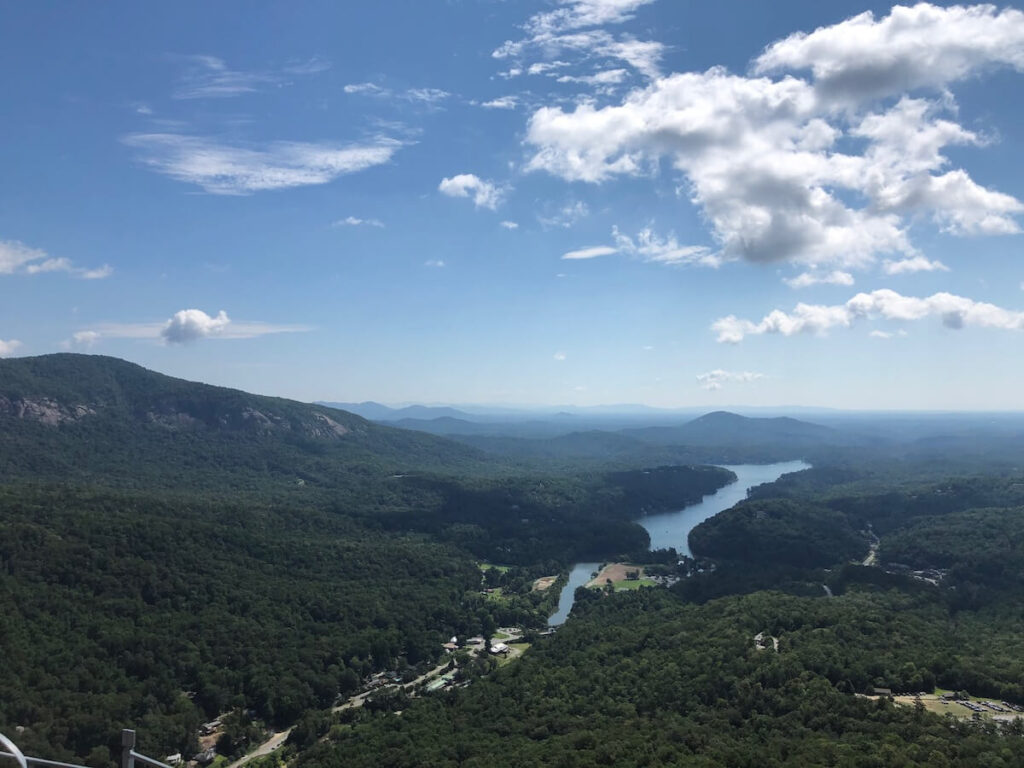 View of Lake Lure from Chimney Rock State Park.
