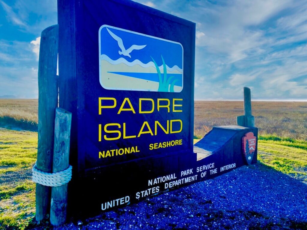 Padre Island National Seashore National Park Service sign.