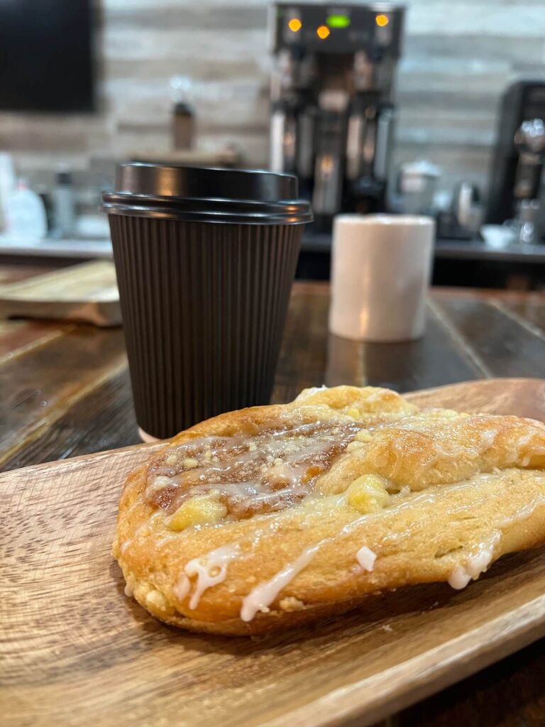 Danish with coffee.