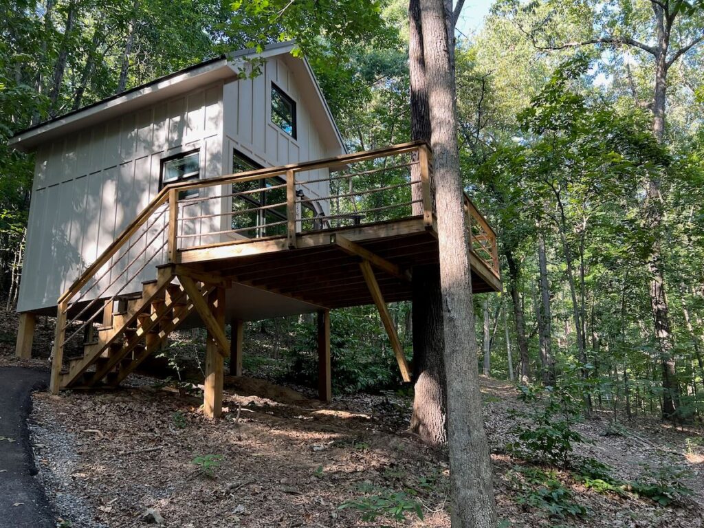 Treehouse with large deck.
