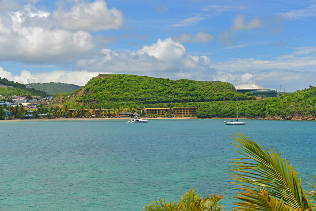 View across the bay of Emerald Beach Resort