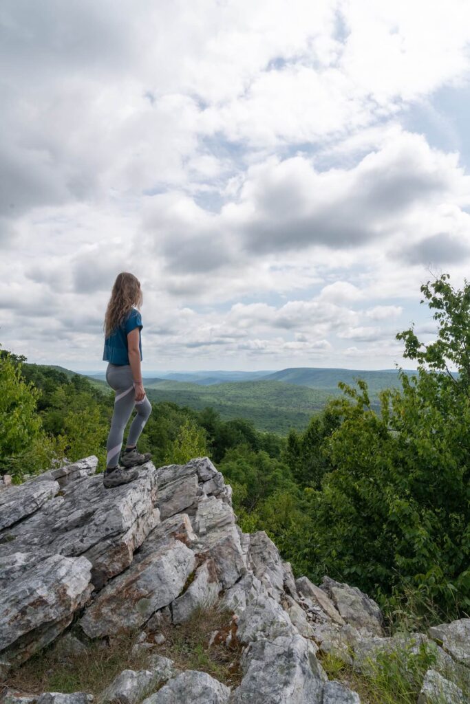 What is a press trip - Anna looking out over Happy Valley from a hiking trail.